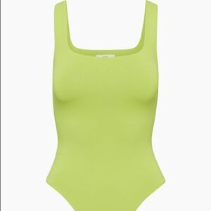 Babaton Jackfruit Green Square Neck Bodysuit